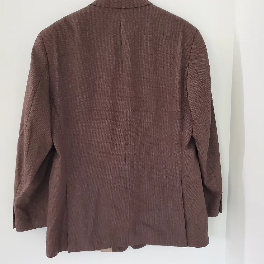 CALVIN KLEIN 44R Brown Tan 100% Pure New Wool Sport Coat Blazer Jacket 3 Button